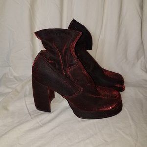 Dorothy Red Sparkle Platform Boots
